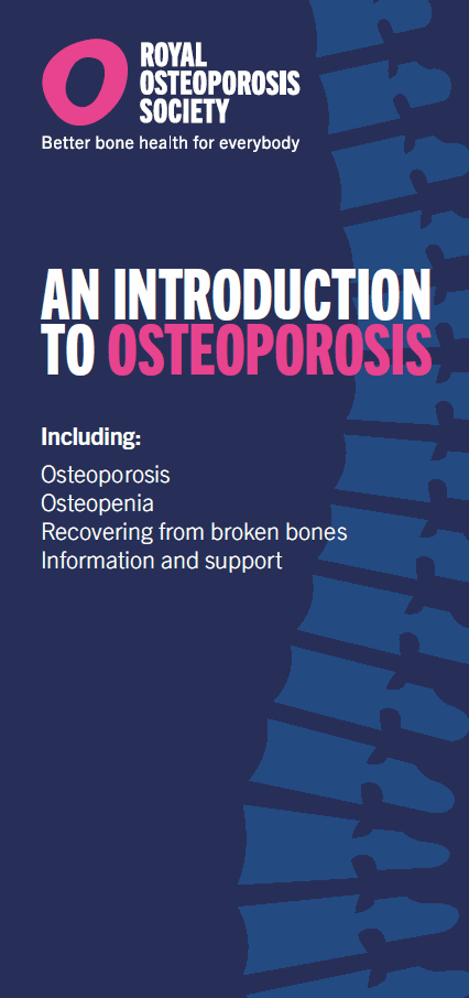 Front cover of 'An introduction to osteoporosis' leaflet