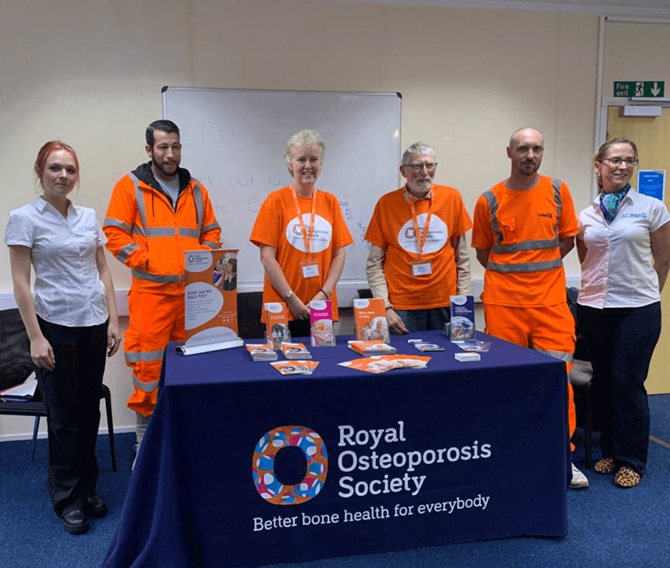 ROS staff member, Fiona, with an ROS volunteer and Network Rail staff