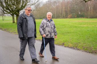 Men outside on a walk