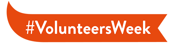 The text 'Volunteers' Week' on an orange banner