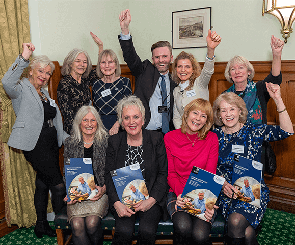 ROS Lead Volunteer Advocates with ROS staff member, Fiona, and CEO, Craig, cheering